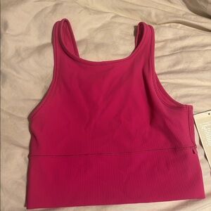 Lululemon Power Pivot crop tank Sonic pink SZ 8 NWT